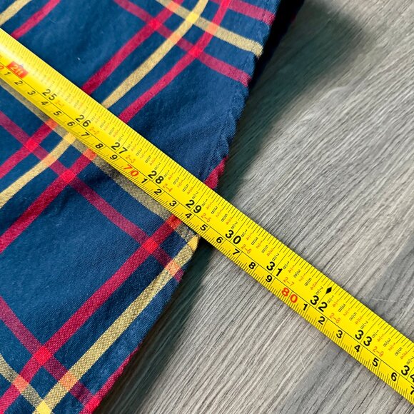 L.L. Bean Men's Signature Stretch Poplin Plaid Flannel Shirt - Navy/Red - Picture 5 of 5